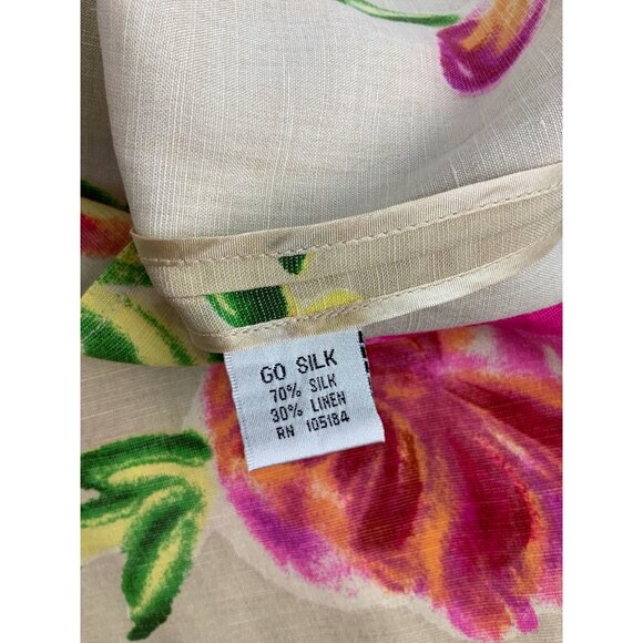 GO SILK Women long shirt  52ch 32 Long size 2X Silk  Linen - Picture 5 of 6